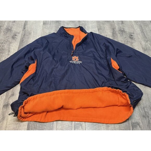 Auburn Tigers Jacket Mens 2XL Reversible‎ Nylon Fleece Pullover Pro Player Y2K - Picture 4 of 13